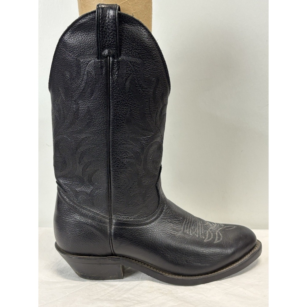 Boulet Black Leather Cowboy Boots Sz 10.5 E Men's Western 6701 Made In Canada